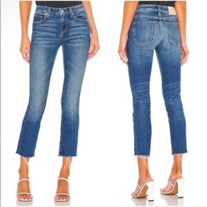 Trave Bradshaw Low Rise Slim Crop Jeans in‎ Sweet Emotion Size 28 Frayed Hem